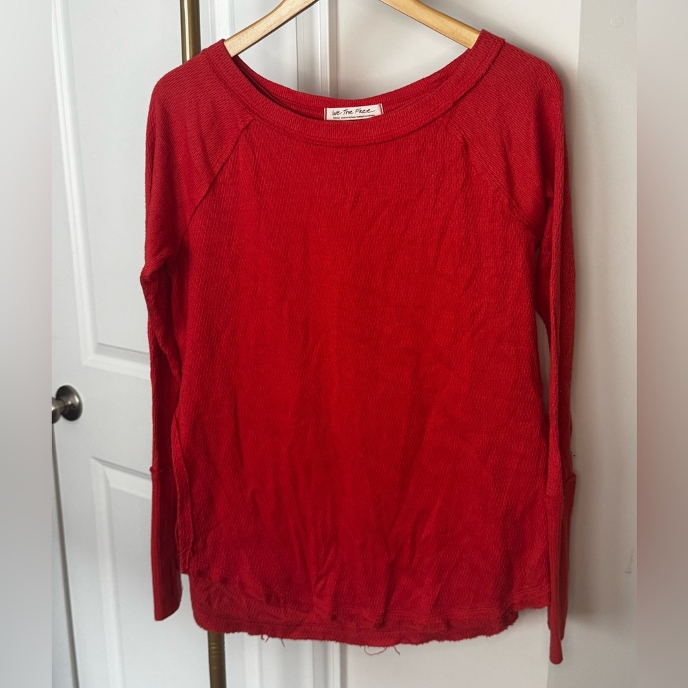 We The Free Burnt Orange Long Sleeve Top